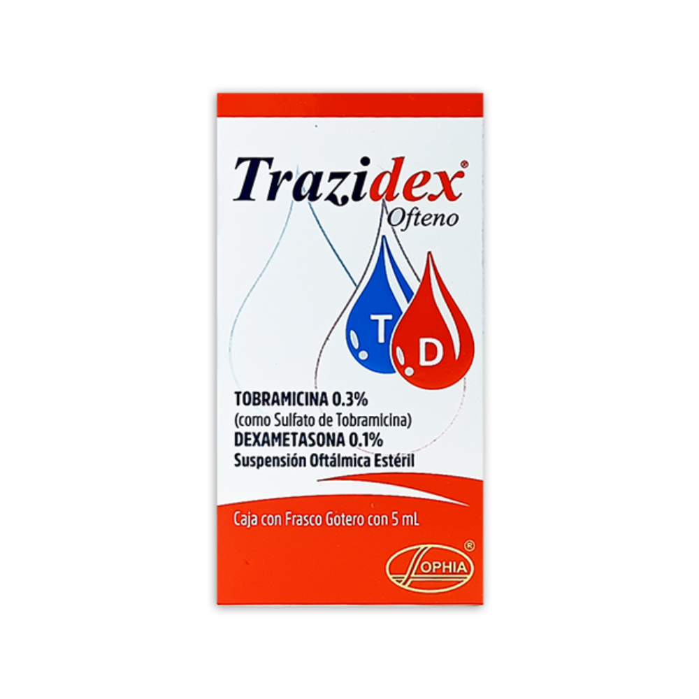 TRAZIDEX OFTENO 0.3% + 0.1% SUSPENS. OFT. FRASCO X 5 ML SOPHIA